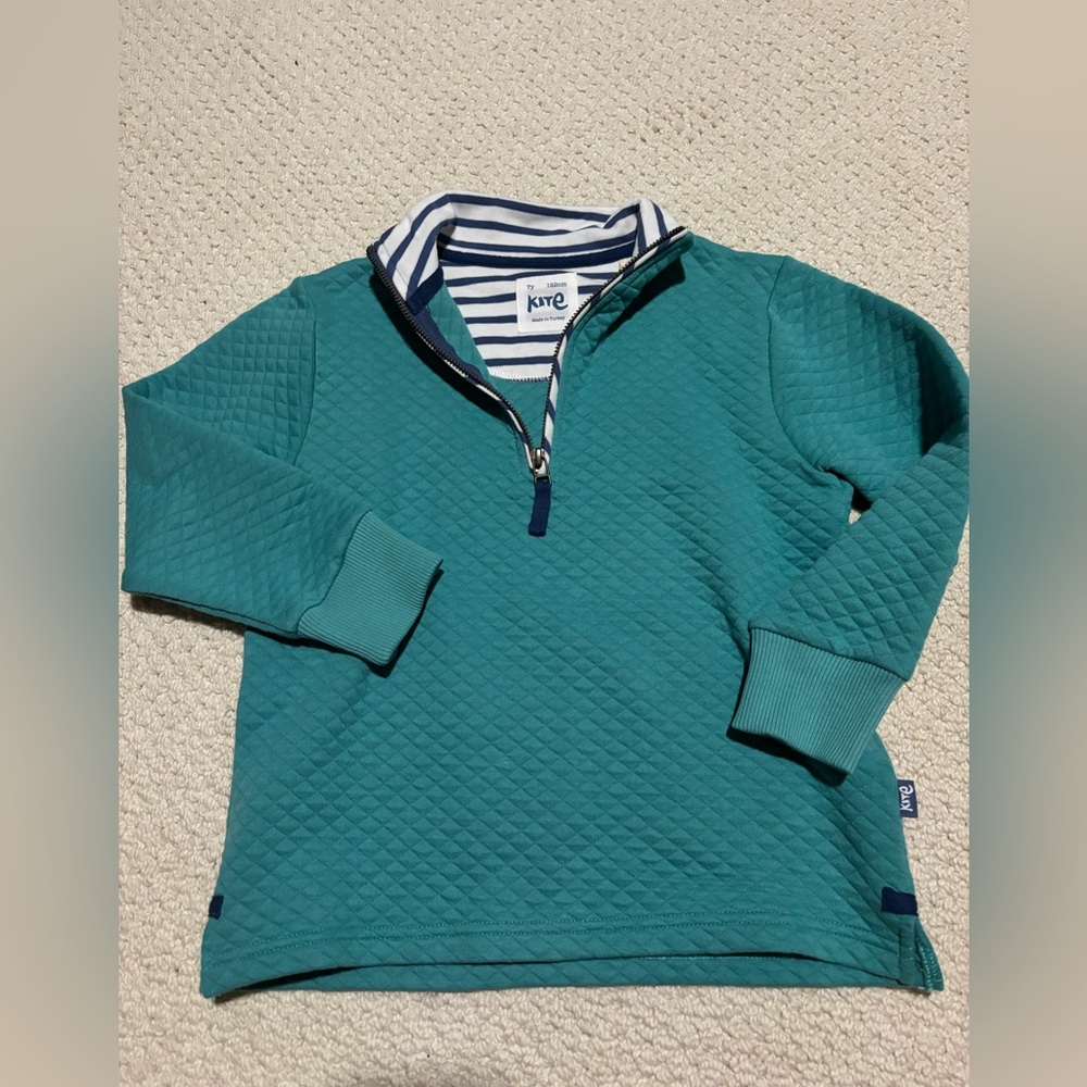 NWT. kYTE boys quilted 1/4 zip, size 7